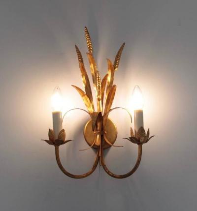 Coco Chanel Coco Chanel Style Florentine Wall Lamp Brass with Gold Finish