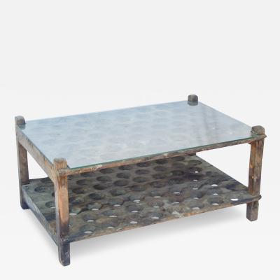 Coffee Table Made From Antique Bottle Holder