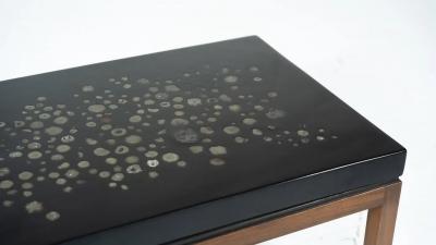 Coffee Table by Ado Chale Resin and Marcassite Belgium 1960s