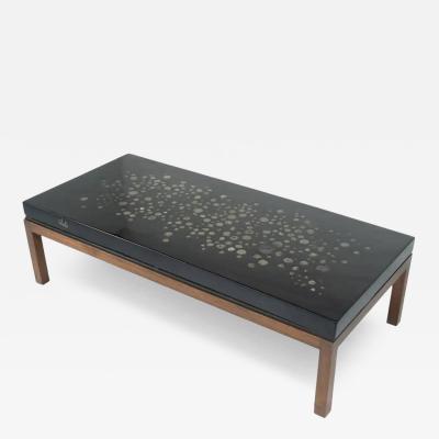 Coffee Table by Ado Chale Resin and Marcassite Belgium 1960s