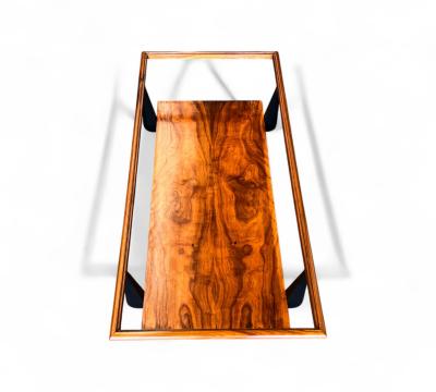 Coffee Table in Caviuna wood Opaque Glass Fratte 1950s Lot 838