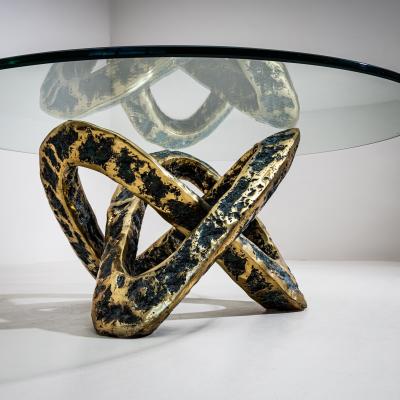 Coffee Table with Bronze Base Late 20th Century