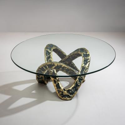 Coffee Table with Bronze Base Late 20th Century