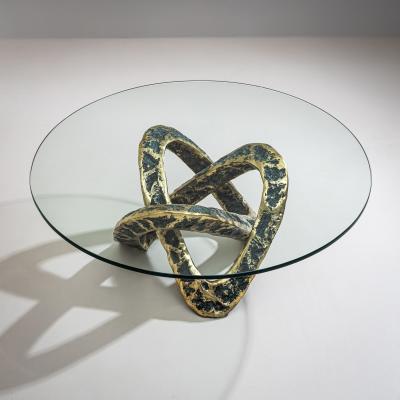 Coffee Table with Bronze Base Late 20th Century