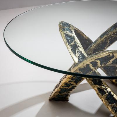 Coffee Table with Bronze Base Late 20th Century