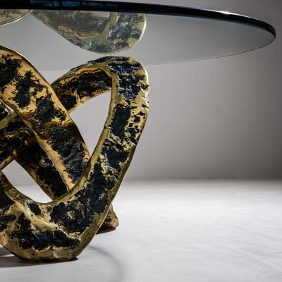 Coffee Table with Bronze Base Late 20th Century