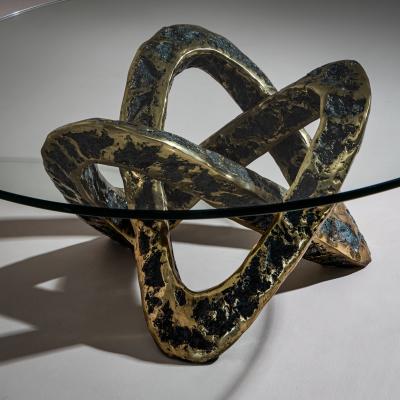 Coffee Table with Bronze Base Late 20th Century