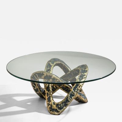 Coffee Table with Bronze Base Late 20th Century
