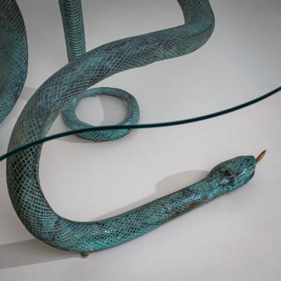 Coffee Table with Bronze Snakes 20th Century