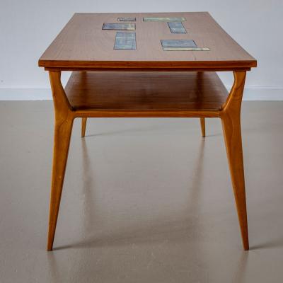 Coffee Table with Ceramic Inlays Italy Mid 20th Century