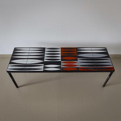 Coffee Table with Ceramic Tiles by Roger Capron 1922 2006 France 1960s