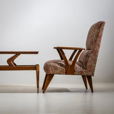 Coffee Table with Two Glass Tiers Italy 1950s