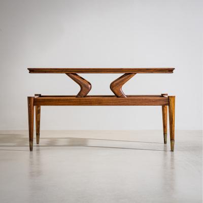 Coffee Table with Two Glass Tiers Italy 1950s