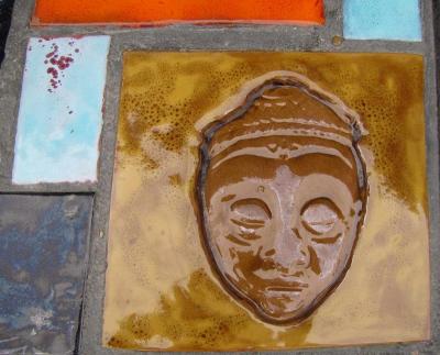 Coffee table with Africanist decor France 1950