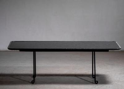 Coffee table with black stone top