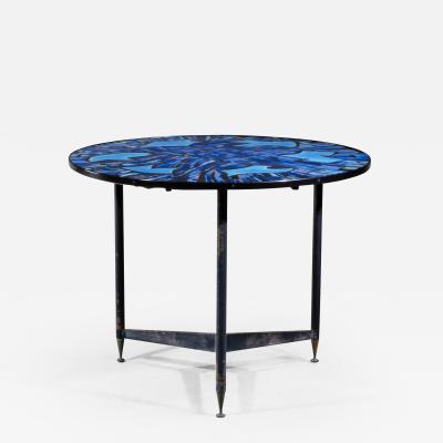 Coffee table with ceramic and enamel mosaic top Italy