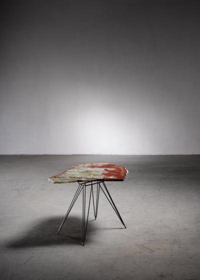 Coffee table with free form marble top Italy