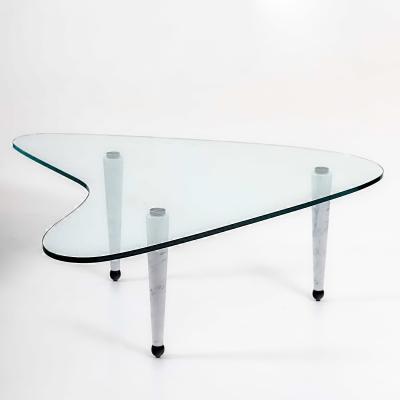 Coffee table with marble legs Italy 20th century