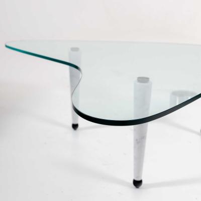 Coffee table with marble legs Italy 20th century