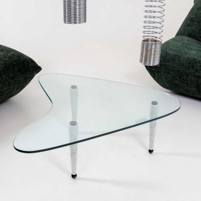 Coffee table with marble legs Italy 20th century