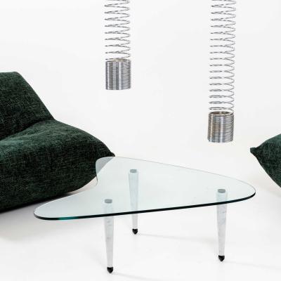 Coffee table with marble legs Italy 20th century