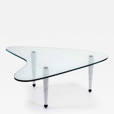 Coffee table with marble legs Italy 20th century