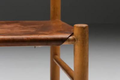 Cognac Mid Century Dining Chairs France 1950s
