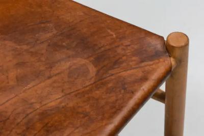 Cognac Mid Century Dining Chairs France 1950s