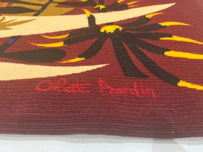 Colette Bardin Mid Century French Designer Tapestry Signed Colette Bardin 3 7 x 6 0 