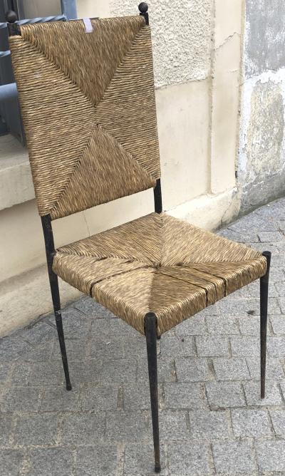 Colette Gueden Colette Gueden for Primavera rarest set of 8 dinning chairs in genuine condition