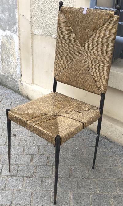 Colette Gueden Colette Gueden for Primavera rarest set of 8 dinning chairs in genuine condition