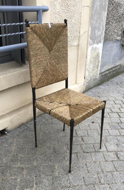 Colette Gueden Colette Gueden for Primavera rarest set of 8 dinning chairs in genuine condition