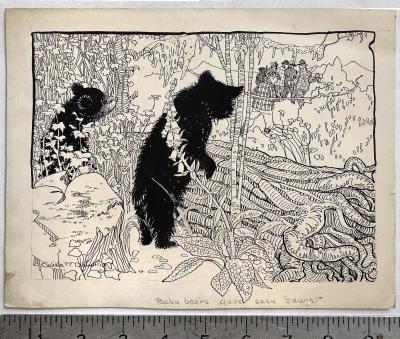 Colista Mrs E H Dowling Baby Bears Original Illustration Female Illustrator