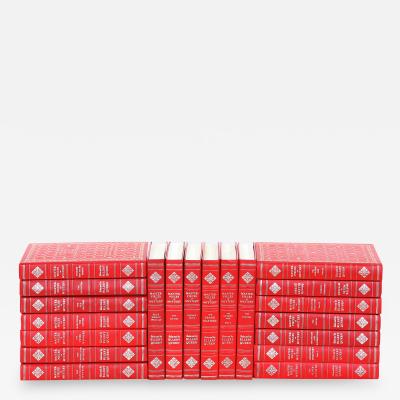 Collection Gilt Leather Bound Books Twenty Volumes