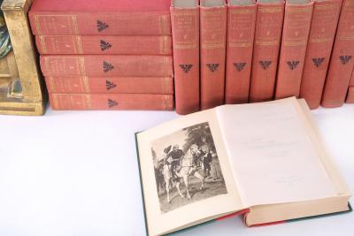 Collection Gilt Leather Bound Library Book Set