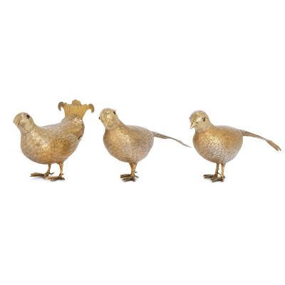 Collection of 19th century bird shaped silver gilt rosewater sprinkles