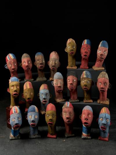 Collection of 20 Decorative and very Expressive Mudzini Reliquary Heads