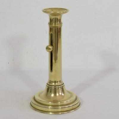 Collection of 3 French 19th Century Brass Bistro Push Up Candleholders