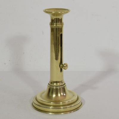 Collection of 3 French 19th Century Brass Bistro Push Up Candleholders