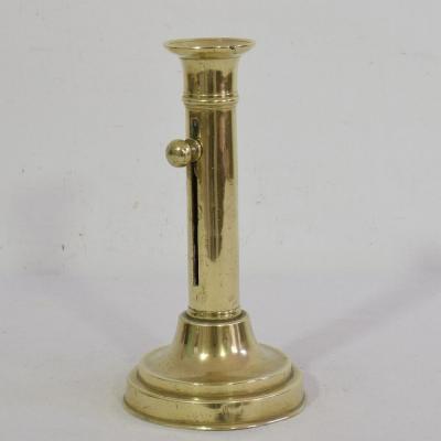 Collection of 3 French 19th Century Brass Bistro Push Up Candleholders