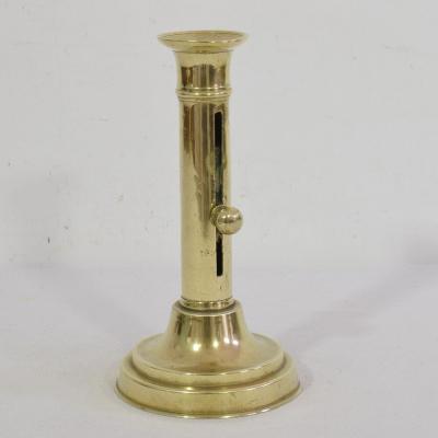 Collection of 3 French 19th Century Brass Bistro Push Up Candleholders