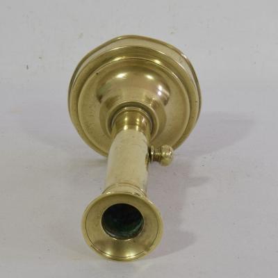 Collection of 3 French 19th Century Brass Bistro Push Up Candleholders