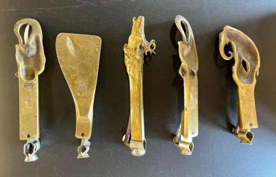 Collection of 5 Antique Metal Cigar Cutters Deer and Elephants