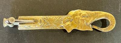 Collection of 5 Antique Metal Cigar Cutters Deer and Elephants