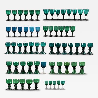 Collection of 61 Green Glasses