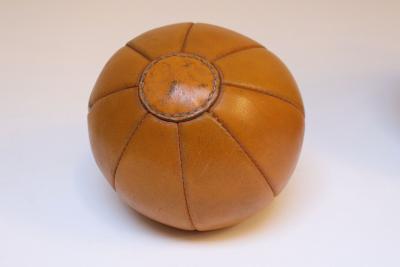 Collection of Five Vintage European Leather Medicine Balls