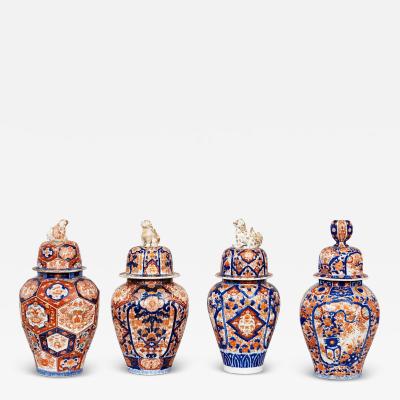 Collection of Four Imari Lidded Vases