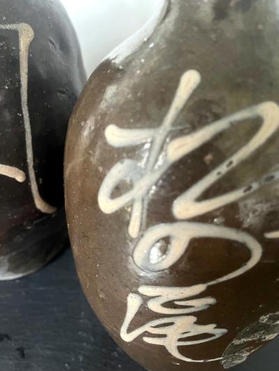 Collection of Four Japanese Tamba Sake Bottles