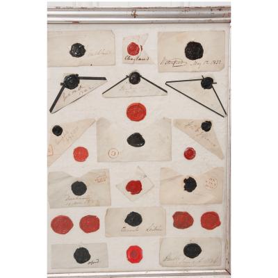 Collection of French 19th Century Framed Wax Seals