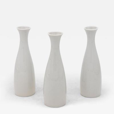 Collection of Three White Single Bud Vases French Early 21st C 